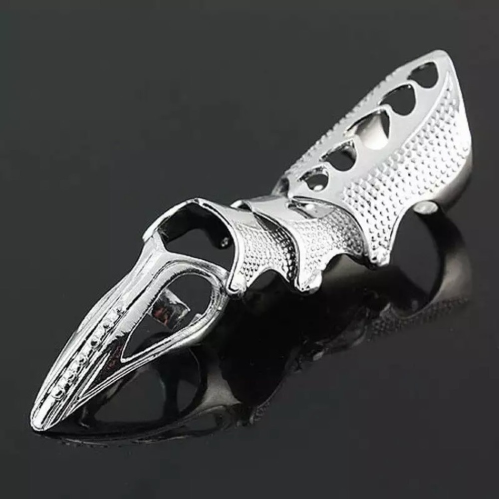 Talon Cosplay Gothic/Edgy Halloween Silver Ring Nail/Hand Accessory Jewelry - Picture 6 of 14